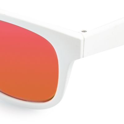 Girls white wayfarer-style sunglasses